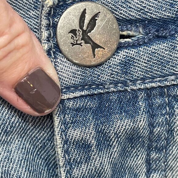 One Teaspoon Blue Junkyard Low Waist Relaxed Fit Curved Hem Denim Shorts Size 27 - Picture 7 of 7